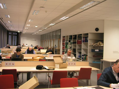 Blick in den Lesesaal im Zentralarchivgebäude in der Nottendorfer Gasse © OESTA